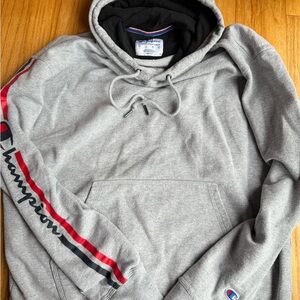 Champion Gray and Red Sweatshirt Athletic Style